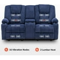 thumbnail image 6 of MCombo Fabric Electric Power Loveseat Recliner w/ Console Massage Cup Holders USB for Living Room Navy Blue 6045, 6 of 9