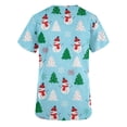 thumbnail image 3 of Tarmeek Christmas Scrubs Tops for Women Snowman and Snow Graphic Workwear Lightweight Short Sleeve Holiday Uniform Scrubs with Pockets, 3 of 3