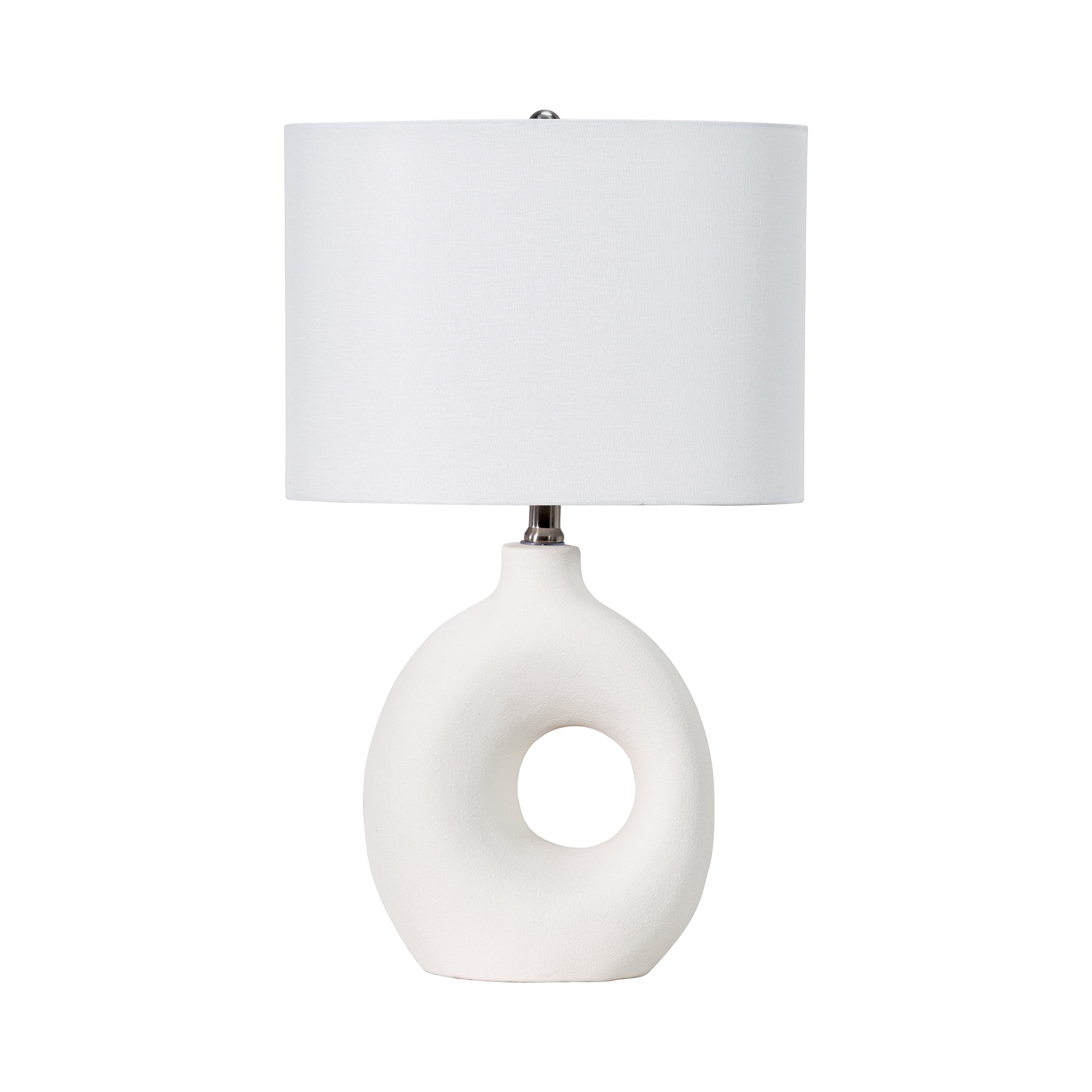 nuLOOM 23-inch Contemporary Ceramic Table Lamp, 22.5" H x 14" W x 8" D, White
