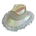thumbnail image 1 of Sombrero de Vaquero Holográfico Salvador Accesorios para Fotos Accesorios de Disfraz Transpirables Sombrero de Sol Blanco, 1 of 10