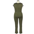thumbnail image 4 of Guieoi Women Pants Women's Pants Women's Plus Size Mesh Sexy Stitching Fashion Short-Sleeved Round Neck Jumpsuit, 4 of 4