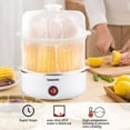thumbnail image 3 of Cocedor de Huevos de 2 Niveles con Gran Capacidad para 14 Huevos, Tomorotec, Eléctrico y Rápido, Apagado Automático para Huevos Duros, Escalfados, Verduras Al Vapor, Mariscos y Albóndigas., 3 of 7