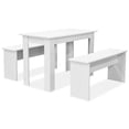 thumbnail image 2 of Charmma Dining Table and Benches 3 Pieces Chipboard White, 2 of 7
