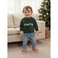 thumbnail image 6 of Miaouyo 3-6T Kids Baby Girls Boys Christmas Sweater Candy Cane Gingerbread Letter Embroidered Crewneck Long Sleeve Knit Tops, 6 of 9