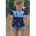 thumbnail image 2 of HAPPY BAY Women's Beach Halloween Costumes Hawaiian Shirt Spooky Skull Print Blouse Tops Short Sleeve Button Down Holiday Party Shirts for Women M Crossbones Blue, 2 of 4