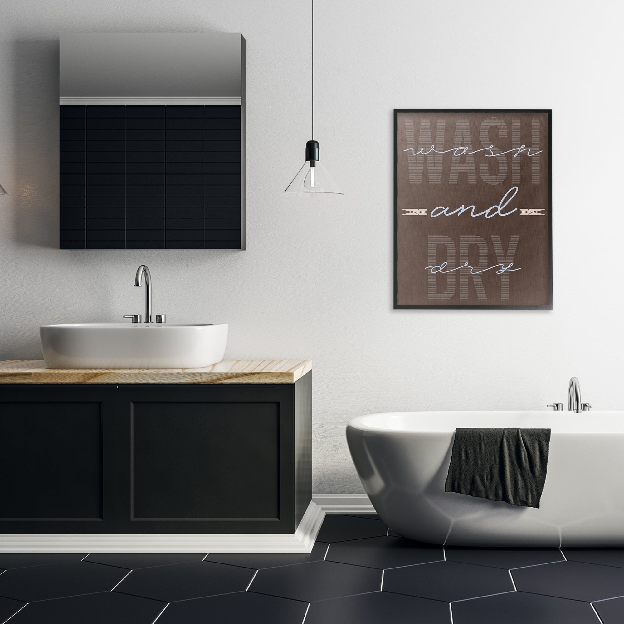 Wash And Dry Brown Black Framed Giclee Art, design by Marcus Prime