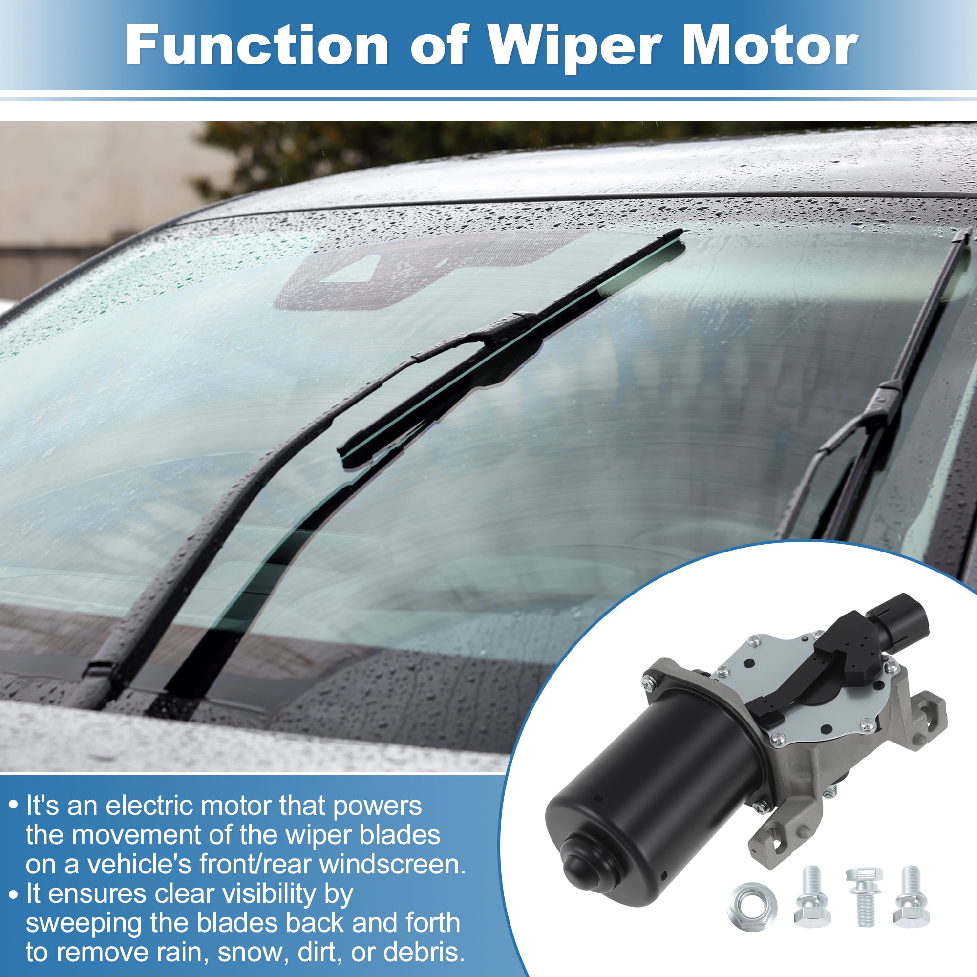Unique Bargains Front Windshield Wiper Motor for Toyota Highlander 2014-2019