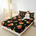 thumbnail image 4 of Manfei Cinema Popcorn Twin Sheet Sets,Movie Time Twin Fitted Sheet,Red Yellow Black Flat Sheet For Girl,Microfiber Bedroom Decor,3 Pieces, 4 of 7