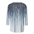thumbnail image 4 of ZHENHONG Graphic Tees for Women, Women's Fashion Casual Floral Stripe Print Three Quarter Sleeve T Shirt Going Out Tops, 4 of 5