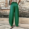 thumbnail image 4 of Womens Solid Color Casual Pants Trousers Elastic Waist Pockets Wide Leg Trousers, 4 of 4