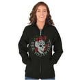 thumbnail image 3 of See You in Hell Skull Roses Tattoo Zip Up Hoodie Men's Women's Brisco Brands M, 3 of 5