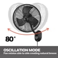 thumbnail image 3 of Honeywell Wall Fan, Oscillating Outdoor Wet-Rated Unit with Remote, Matte Black, 3 of 9