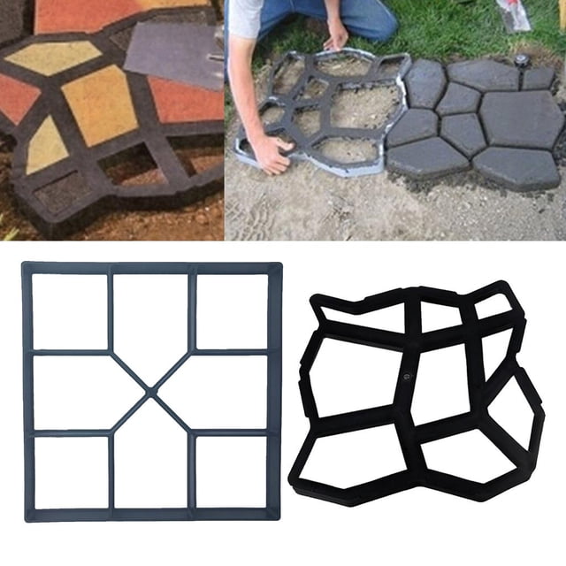 Molde de pavimentación reutilizable shamjiam para jardín negro de 2 piezas