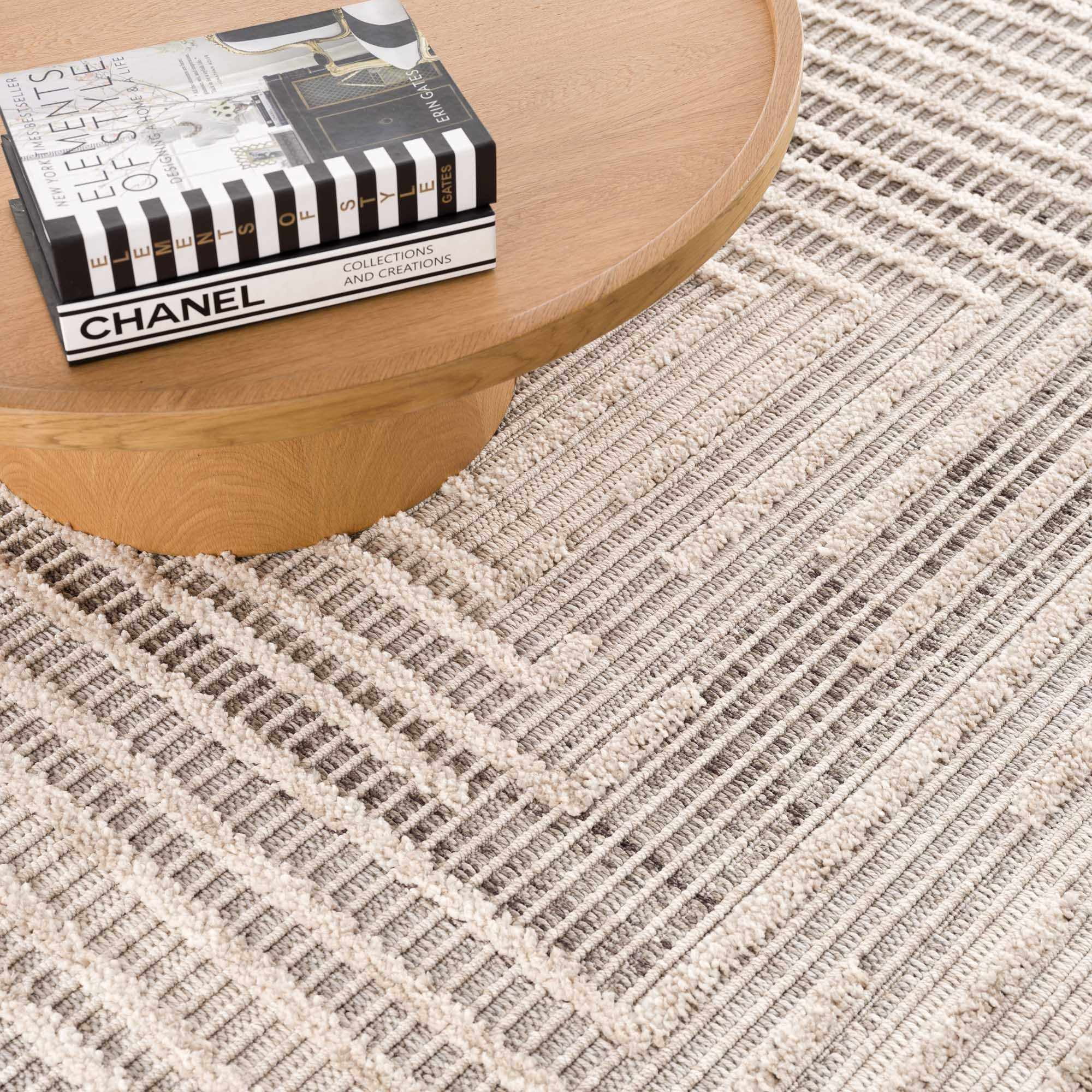 BoutiqueRugs Lunao Farmhouse High Low Textured Shag Oversized Area Rug - Modern Geometric Carpet for Living Room, Bedroom - Charcoal, Cream, Peach - 8'10" x 12' (9x12)