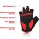 thumbnail image 2 of SZTXJ Cycling Gloves Cycling Half Finger Cycling Gloves Gel Shockproof Anti-Slip MTB Gloves (Black Red), 2 of 5