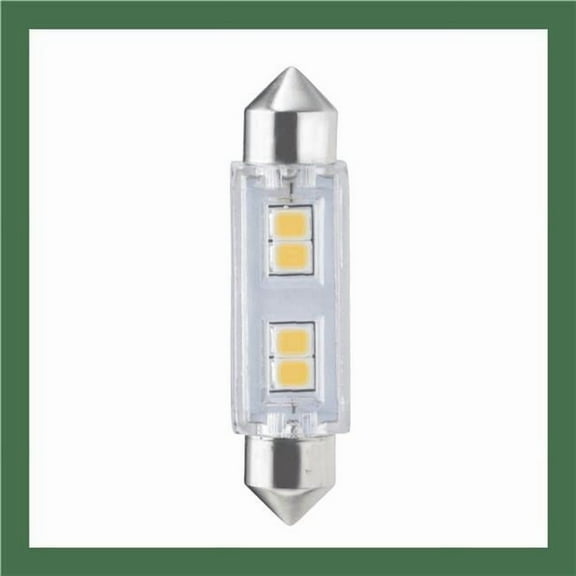 Bulbrite Pack of (3) 0.8 Watt 24V Clear T3 LED Mini Light Bulbs with Festoon Base, 3000K Soft White Light, 55 Lumens