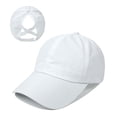 thumbnail image 1 of Gorra de béisbol con cola de caballo cruzada para mujer, ajustable, con moño alto desordenado, de secado rápido (1 unidad, blanca), 1 of 5
