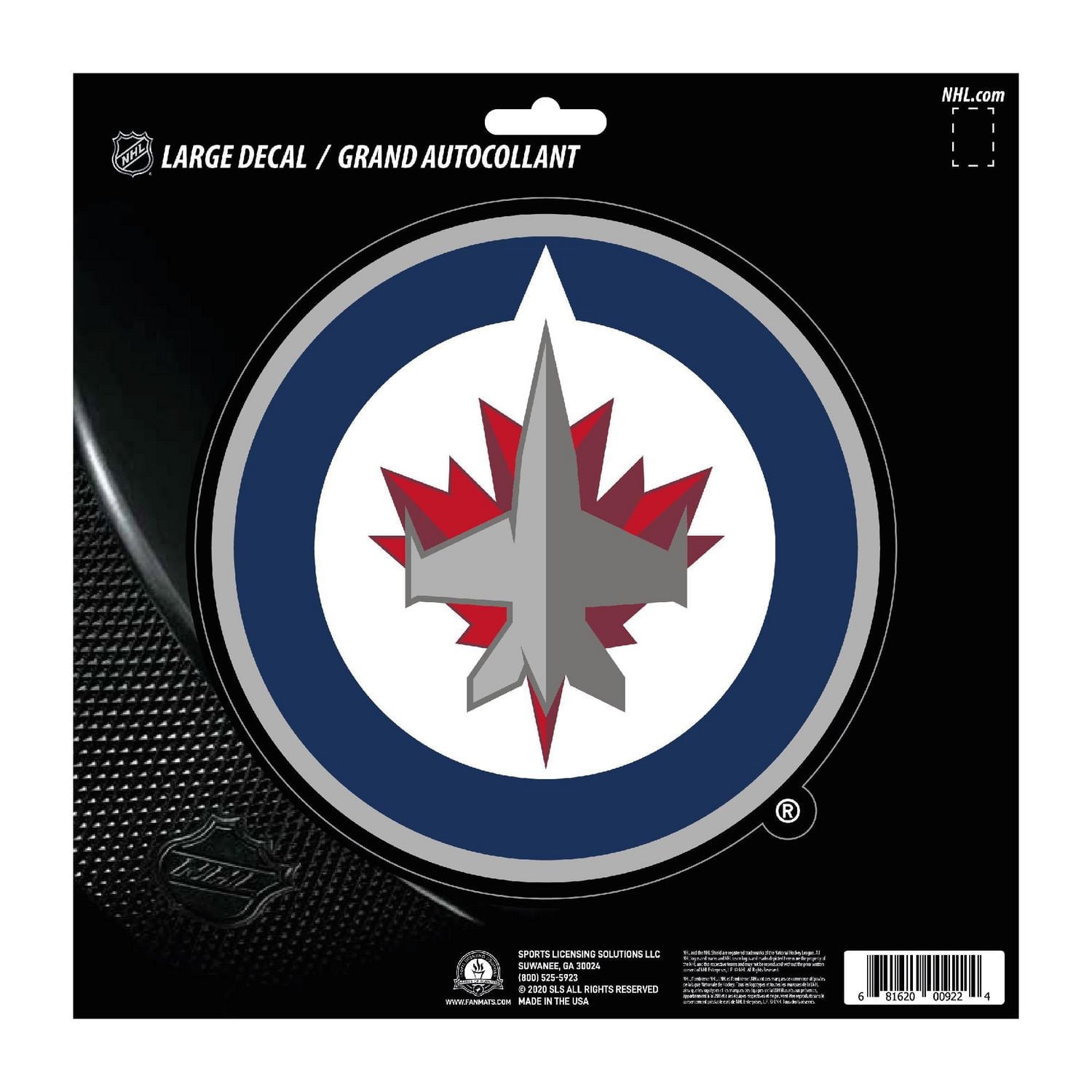 LNH - Jets de Winnipeg grande décalcomanie 8" x 8"