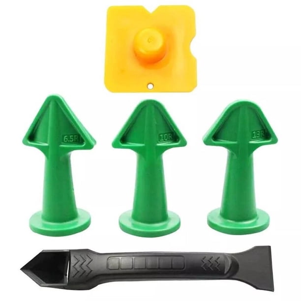 Aplicador de boquilla de calafateo, herramienta de acabado, espátula, pala de pegamento de plástico, azulejos, juntas de ladrillo, removedor de silicona para suelo, juego de herramientas de mano, 5 ud