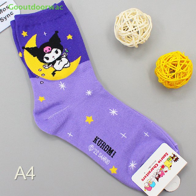< Gooutdoorwac > Calcetines De Hello Kitty Kawaii Anime Kuromi Melody Cinnamoroll Color Coincidencia De Dibujos Animados Harajuku Lindo Algodón Calcetín Regalo De Cumpleaños En Venta
