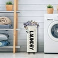 thumbnail image 2 of Gymax 21'' Slim Laundry Basket Hamper 10 Gallon Collapsible Waterproof Organizer Wheels Beige, 2 of 10