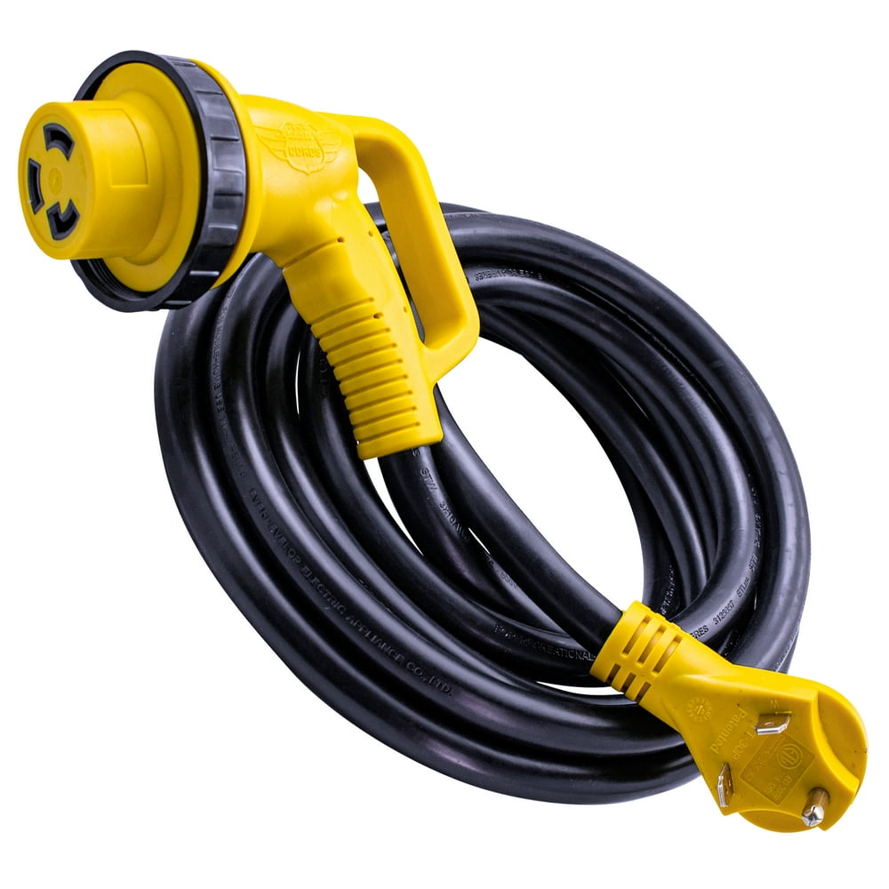 RV Extension Cable 15 FOOT 30AMP 90Degree Twist Locking Leisure Cords