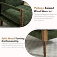 thumbnail image 4 of Villeston Chenille Accent Chair, Solid Wood Armrests Armchair, Single Sofa with Comfortable Cushions and Lumbar,Green, 4 of 6