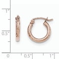 thumbnail image 2 of Primal Gold 14 Karat Rose Gold Lightweight Diamond-cut Hoop Earrings, 2 of 4
