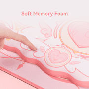 GeekShare Extended Mouse Pad & Wrist Rest Kits Non-Slip Rubber Mouse Mat for working , Gaming Star Wing Pink