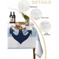 thumbnail image 5 of Aqua Stripe Nautical Suqare Tablecloth - 60 x 60 Inch, Navy Blue Anchor Summer Coastal Waterproof & StainResistant Tablecloth, Washable Oil-proof Table Cover for Dining/Party/Wedding/Camping/Buffet, 5 of 9