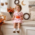 thumbnail image 2 of MEZZALL Baby Girl Halloween Dress Pumpkin Embroidery Short Sleeve With Soft Dresses, 2 of 7