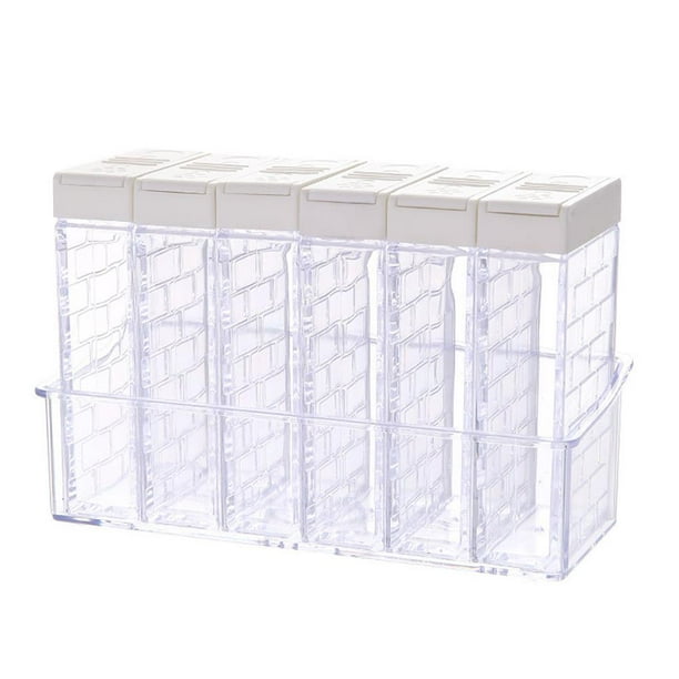 Toystoory Caja de 6 uds. De tarros de sal y azúcar para condimentos de cocina, estuche de almacenamiento, práctico estante para el hogar, contenedor de Almacenamiento y organización del hogar Toystoory HA023275-00