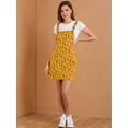 thumbnail image 3 of Vestido Floral Mono Allegra K Correa Ajustable Falda De Tirantes Pana Para Mujer Amarillo M, 3 of 6