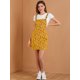 thumbnail image 3 of Vestido Floral Mono Allegra K Correa Ajustable Falda De Tirantes Pana Para Mujer Amarillo M, 3 of 6