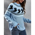 thumbnail image 4 of Sweaters for Women Halloween Day Cute Ghosts Print Ethnic Style Pullover Sweaters Warm Knitted Crewneck Sweaters Shermie, 4 of 6