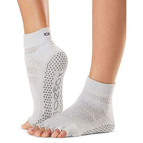 ToeSox Grip Pilates Barre Socks Non Slip Ankle Half Toe (Ciao) Medium