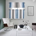 thumbnail image 5 of Abstract Kitchen Curtains Valances and Tiers Set of 3 Lake Blue Gray Gradient Ombre Tier Curtains and Valance with Rod Pocket for Small Windows, 27.5"x24", 5 of 9