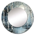 thumbnail image 2 of Designart "Mystic Moonlight Birch Woods II" Trees Rund Mirror For Wall Decor - Large Blue Round Print Mirror - Round Country Mirror 36" x 36" Inch - Wall Mounted Round Large Mirror, 2 of 5