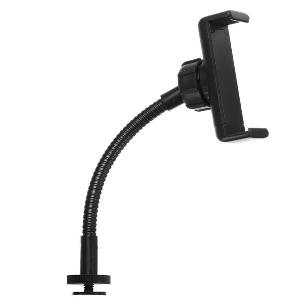 Soporte de teléfono flexible de 6.7" con cuello de ganso, adaptador de zapata caliente de 1/4", negro