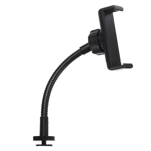 Soporte de teléfono flexible de 6.7" con cuello de ganso, adaptador de zapata caliente de 1/4", negro