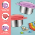 thumbnail image 5 of FUYGRCJ 2 Pack Stainless Steel Toddler Snack Cups, 9 OZ Spill-Proof Snack Containers, Snacks Holder with Silicone Lids and Handles, 5 of 11