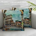thumbnail image 3 of Orinice  Watercolor Throw Pillow Cushion Cover, Historical Rome Architecture Italy Scene from Tourist Monument European Artwork, Decorative Square Accent Pillow Case,  White, 3 of 5