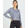 thumbnail image 2 of Real Essentials 5 Pack: Women's Dry Fit Crop Top - Long Sleeve Crew Neck Stretch Athletic Tee (Available in Plus Size), 2 of 7