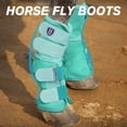 thumbnail image 5 of Harrison Howard Horse Fly Boots Perfect Contoured Fit Leg Guards Dense Mesh Boots with Ventilated Comfort Reliable Protection from Summer Elements Set of 4 Mint Large, 5 of 7