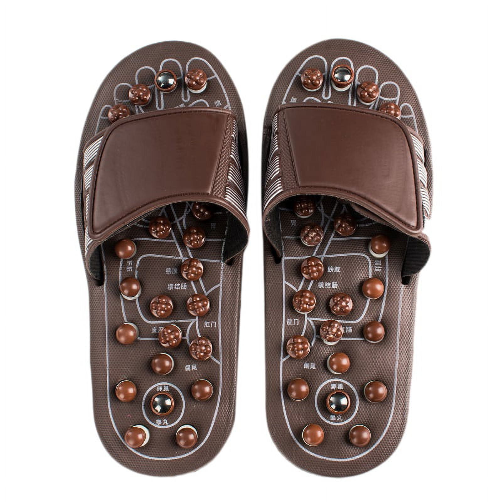 2 Pairs Acupressure Foot Massager Massage Slippers Shoes Reflexology Sandals Relief Plantar Fasciitis Arthritis,M & XL