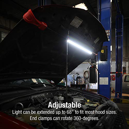 Sunex REDLUH Underhood Light, Rechargeable, 1000 Lumens, Extendable, 360° Rotating Padded End Clamps