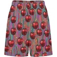 thumbnail image 3 of NICKSUN Shorts de Pyjama Amusants pour Hommes, Bas de Pyjama Doux avec Poches, Cerise Rouge, 4TG, 3 of 6