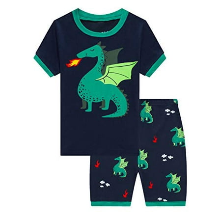 

Family Feeling Little Boys Dragon Pajamas Short Sets 100% Cotton Kid Summer Pjs 6