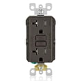 thumbnail image 1 of Salida GFCI Leviton de 20 amperios, autocomprobación, resistente a manipulaciones, marrón, 1 of 7
