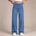 thumbnail image 4 of fnnxnal Girls High Waisted Wide Leg Baggy Barrel Jeans - Blue Vintage Denim Pants for Kids 5-14,Size 13-14 T, 4 of 9